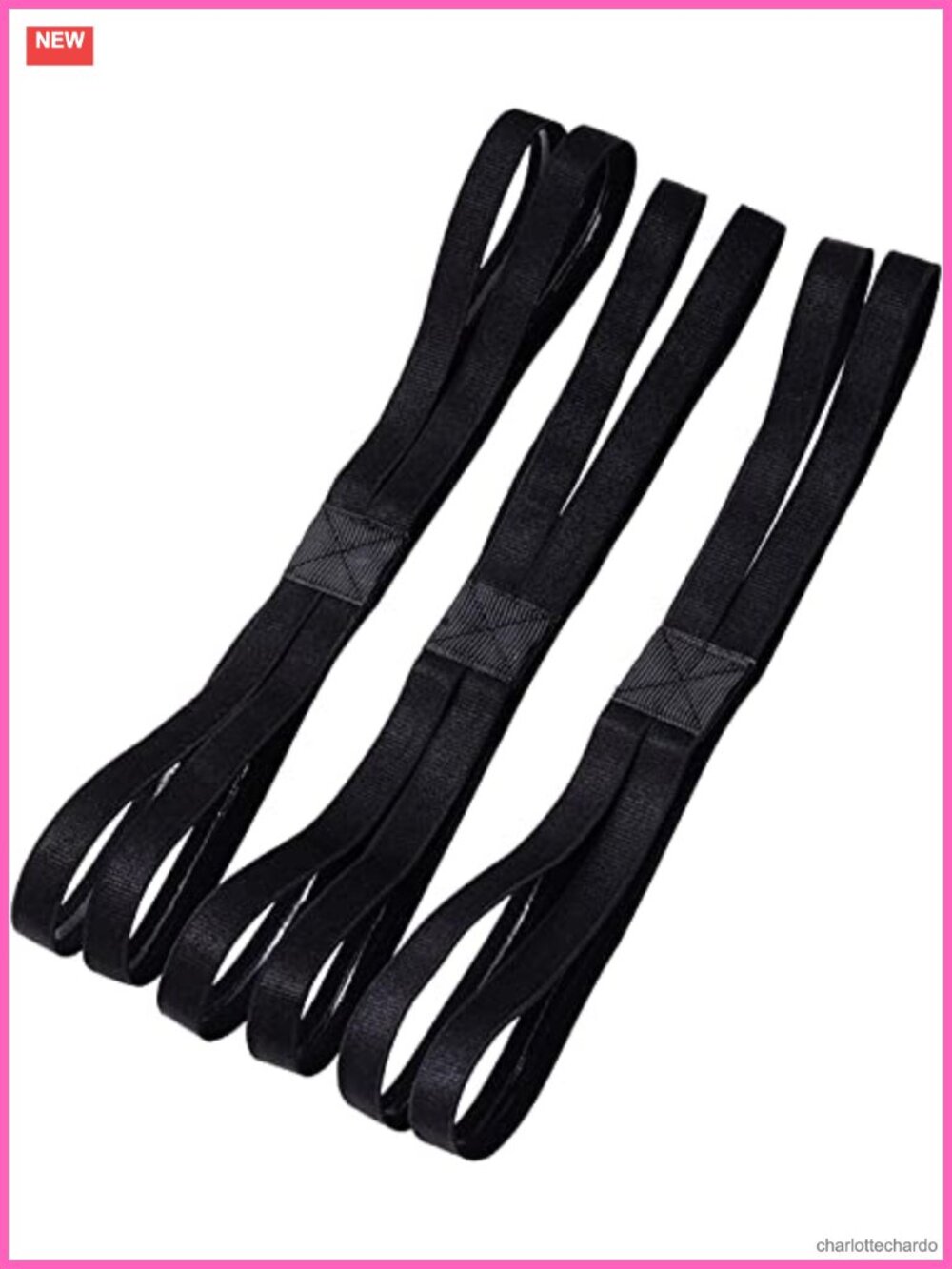3 Pack Double Strap Sport Headbands Elastic Non Slip Sweatband